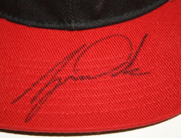 Tiger Woods Signed Red and Black Nike Hat