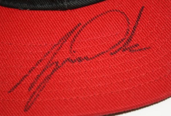 Tiger Woods Signed Red and Black Nike Hat JSA COA