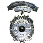 1949 All-American Amateur Champions Sterling Silver Medal - Tam OShanter - Frank Stranahan 