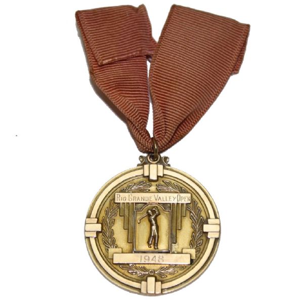 1948 Rio Grande Valley Open Low Amateur Gold 10K Medal - Frank Stranahan