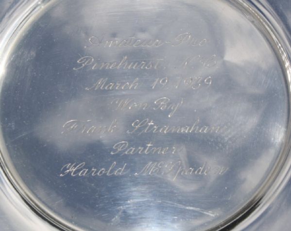 1939 Amateur-Pro Winners Georgian Sterling Silver Plate - Frank Stranahan & Jug McSpaden