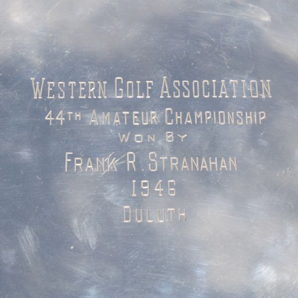 1946 Western Golf Assoc. 44th Amateur Gorham Sterling Silver Winners Plate - Frank Stranahan 