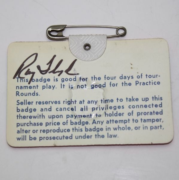 1976 Ray Floyd Autographed Masters Badge JSA COA