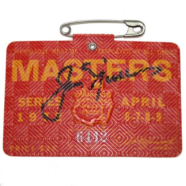 1972 Jack Nicklaus Autographed Masters Badge JSA COA