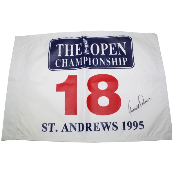 1995 Arnold Palmer Autographed British Open Flag JSA COA