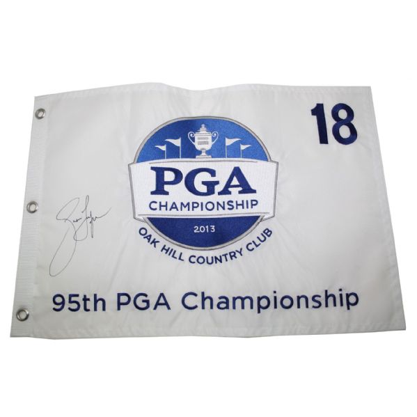 2013 Jason Dufner Autographed PGA Championship Flag - Oak Hill - JSA COA