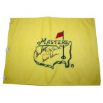 Undated Masters Pin Flag Signed by the Big Three - Palmer, Nicklaus, and Player JSA COA