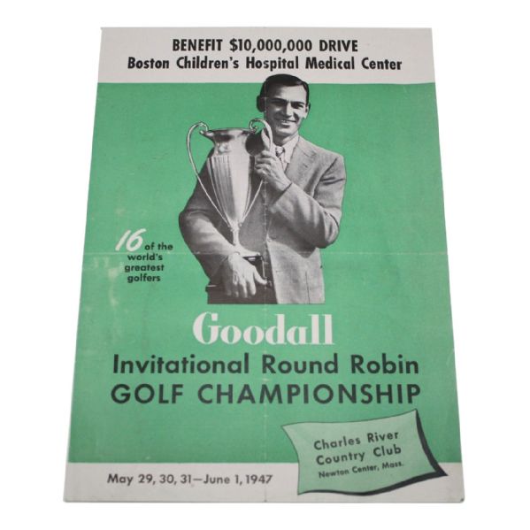 1947 Goodall Invit. Round Robin Golf Championship Pairing Sheet - Hogan on Cover