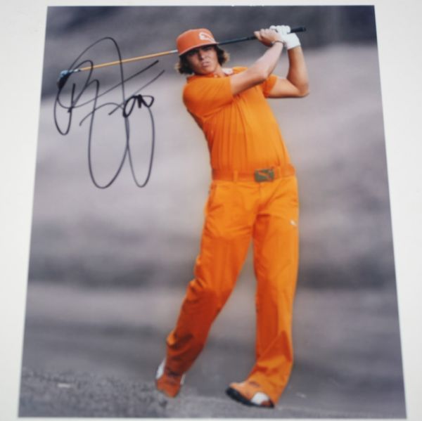 Rickie Fowler Signed 8x10 Photo - Wearing Orange JSA COA