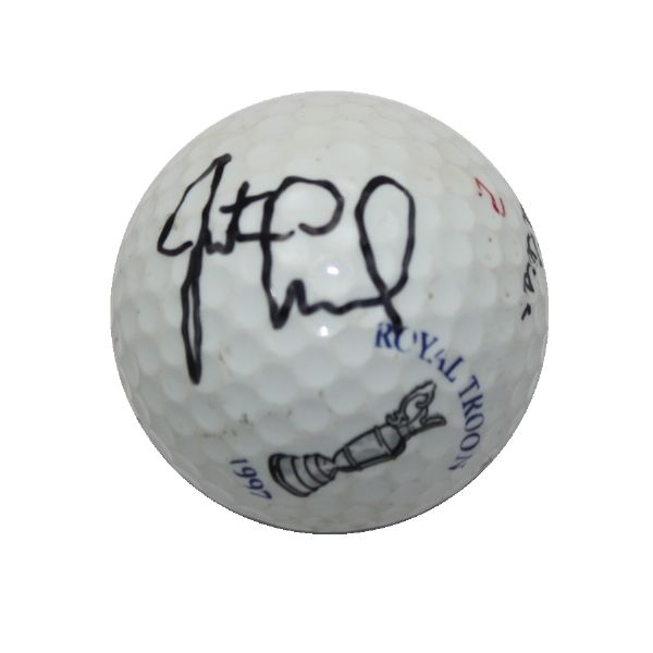 Justin Leonard Signed 1997 Royal Troon Logo Golf Ball JSA COA