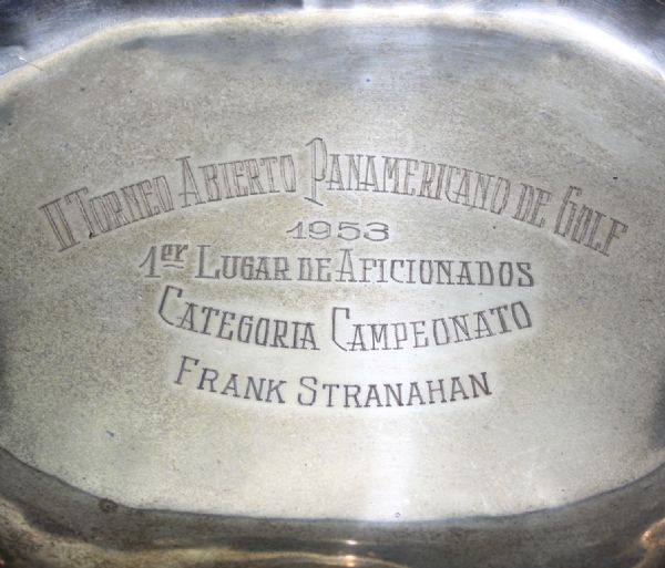 Frank Stranahan 1953 Pan American Open 1st Place Amateur Sterling Dish-Hogan Win! 