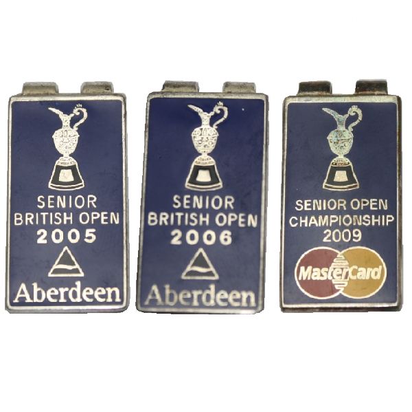 2005 and 2006 Senior British Open Money Clip Plus 2009 Senior Open Championship Money Clip
