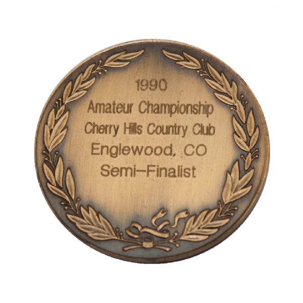 David Eger's 1990 USGA Amateur Semi-Finalist Medal-Phil Mickelson Wins Cherry Hills