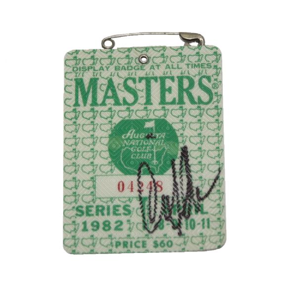 Craig Stadler Signed 1982 Masters Badge JSA COA