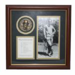 Byron Nelson Framed Signed Photo and Medal Commemorating The Unforgettable Year