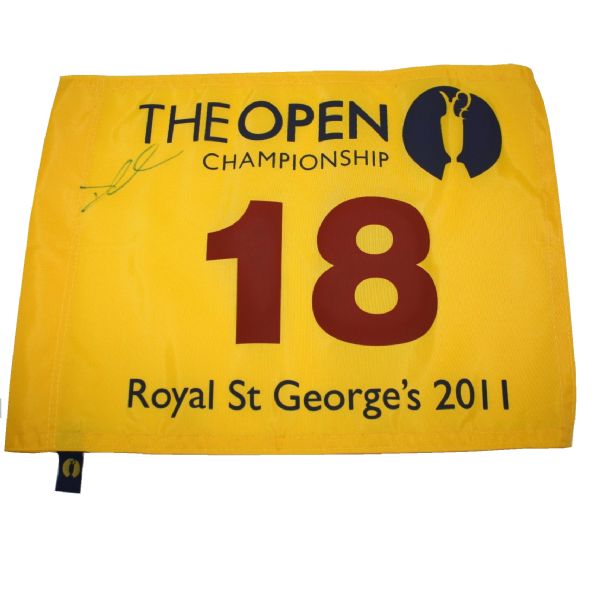 Darren Clarke Signed 2011 The Open Flag - Royal St. George's JSA COA 