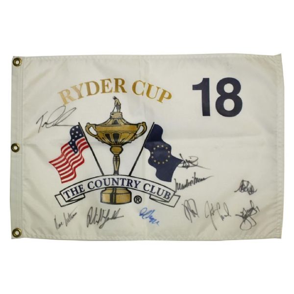 1999 Ryder Cup Team Signed Flag JSA COA