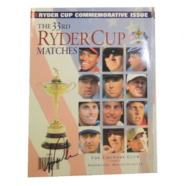 Tiger Woods Signed 1999 Ryder Cup Program Cover JSA COA