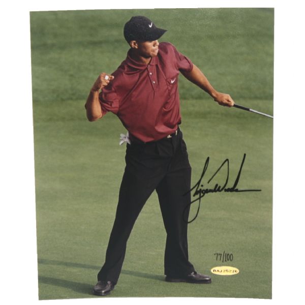 Tiger Woods Signed 8x10 Photo-2001 Masters Limited Edition #77/100 Upper Deck 