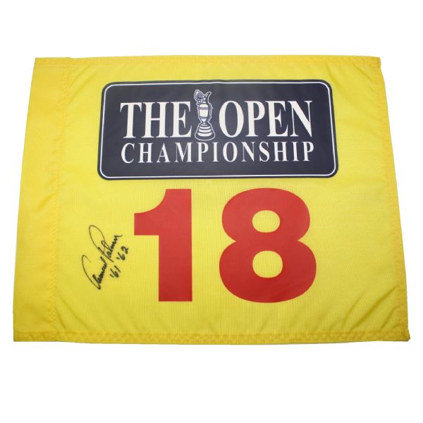 Arnold Palmer Signed Open Championship Undated Flag with Years Inscription JSA COA