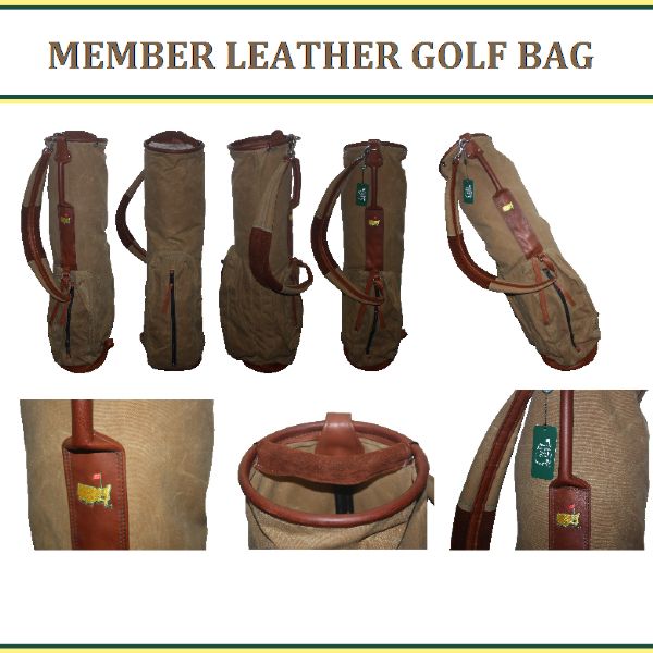 Augusta National Members Vintage Leather and Canvas Golf Bag