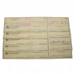 Lot of TEN Sam Snead Personal Signed Checks
