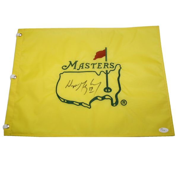 Wayne Gretzky Signed Undated Masters Embroidered Flag JSA #Y01298
