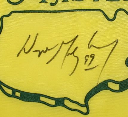 Wayne Gretzky Signed Undated Masters Embroidered Flag JSA #Y01298