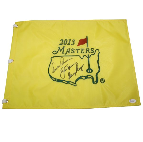  Masters Embroidered Flag Signed by The Big Three! JSA #Y01299