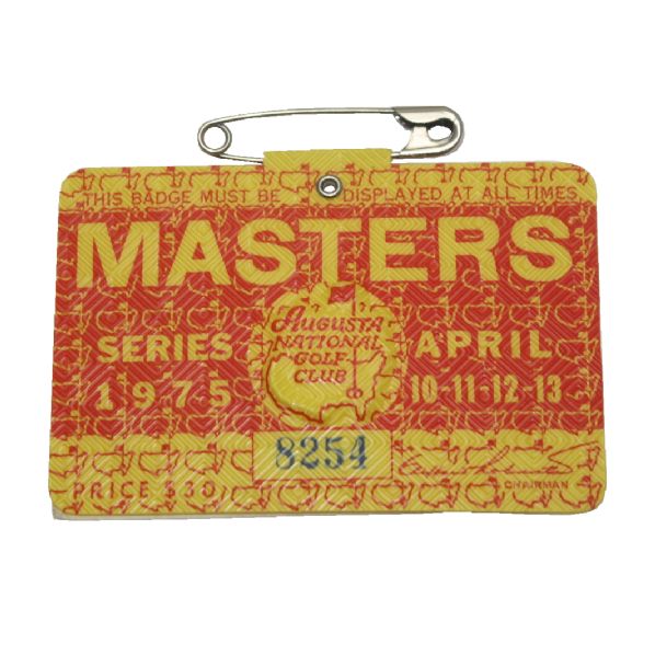 1975 Masters Badge - Jack Nicklaus Winner