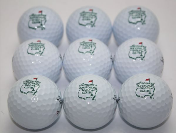 Lot of 9 Augusta National Golf Club Logo Golf Balls
