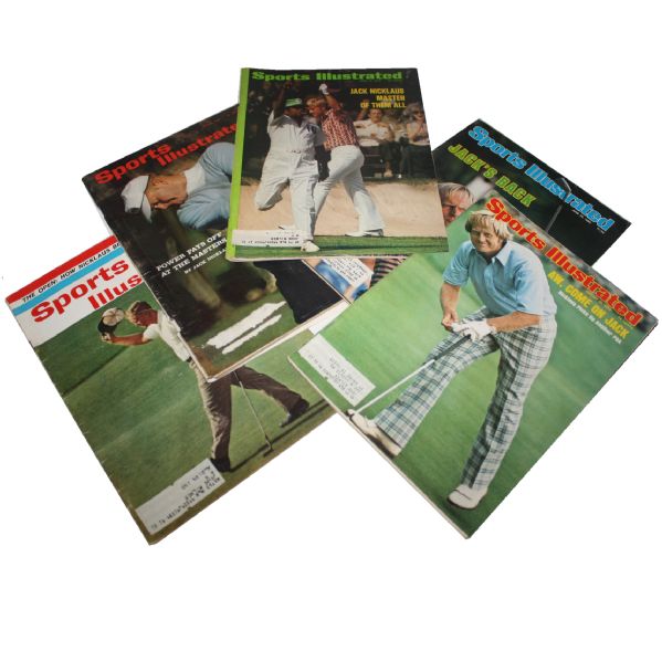 Lot of Five Jack Nicklaus Sports Illustrateds and 1965 PGA Championship Program