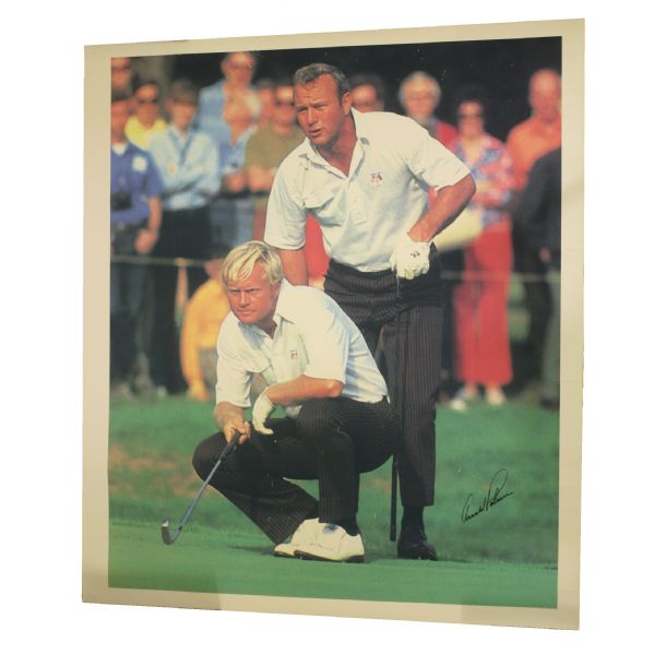 Arnold Palmer Signed Canvas Ryder Cup Print of Palmer and Nicklaus JSA COA