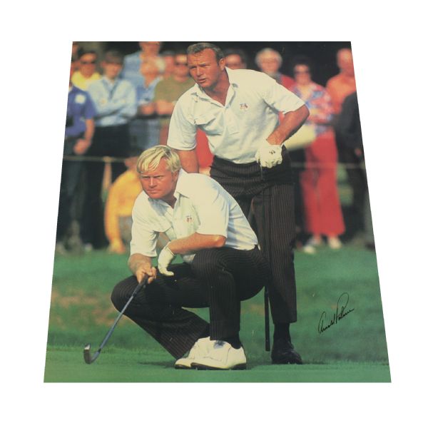 Arnold Palmer Signed Canvas Ryder Cup Print of Palmer and Nicklaus JSA COA