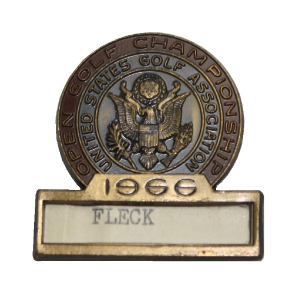 Jack Fleck's 1966 US Open Championship Contestant Pin-Return To Olympic Club