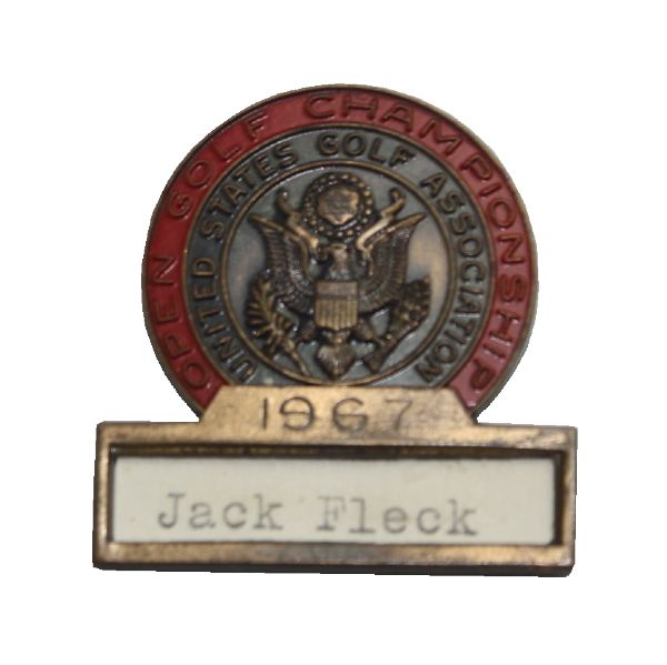 Jack Fleck's 1967 US Open Championship Contestant Pin-Jack Nicklaus' 7th Major Win