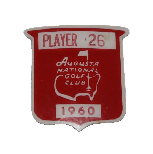 Jack Fleck's 1960 Masters Contestant Pin - Palmer's 2nd Masters - Very Few # Made!