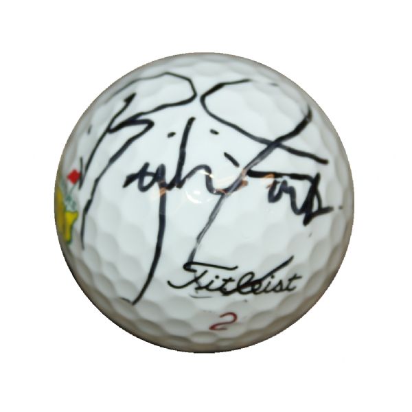 Rickie Fowler Signed Masters Logo Golf Ball JSA COA