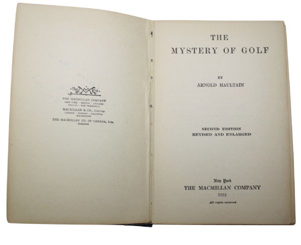 'The Mystery of Golf' Book By Arnold Haultain (1912/2nd Edition)-A Literary Classic