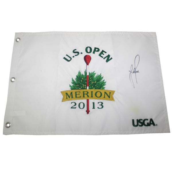 Justin Rose Signed 2013 US Open Merion Flag - Embroidered JSA COA