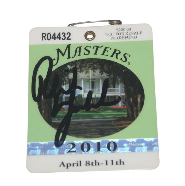 Phil Mickelson Signed 2010 Masters Badge JSA COA