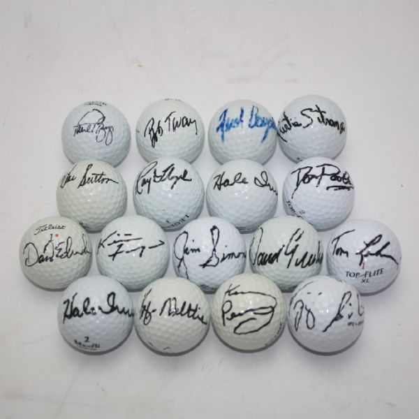 Memorial Champions - 17 Signed Golf Balls and 15 Signed Scorecards JSA COA