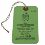 1953 Masters Ticket -Top Condition Example From Hogans Win-66 Low Round Of Event