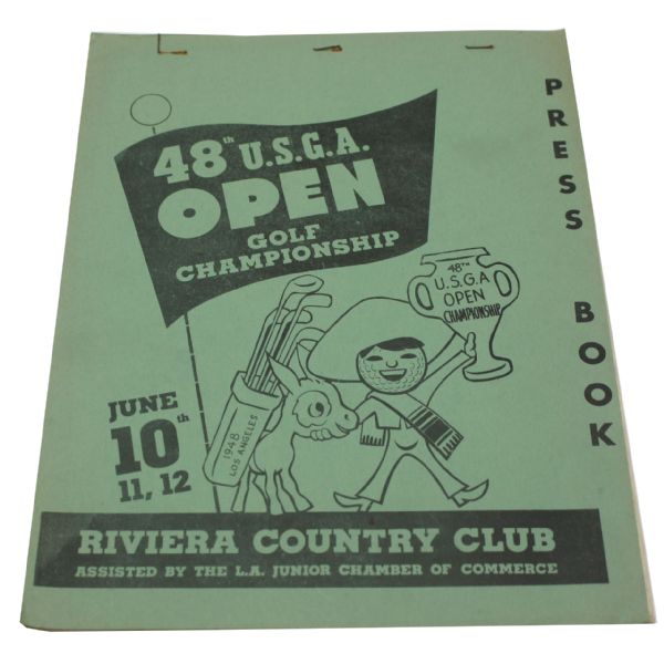 1948 US Open Press Guide -Ben Hogan's First Open Victory-Riviera C.C.-Seldom Seen!