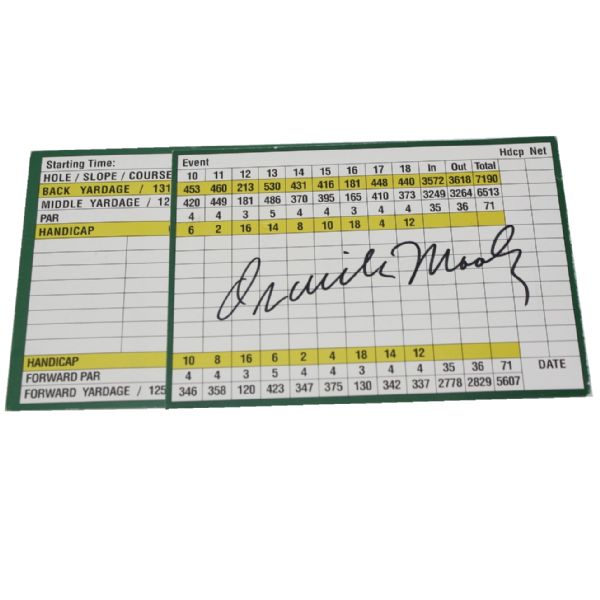 Orville Moody Signed Champions Golf Club Scorecard JSA COA
