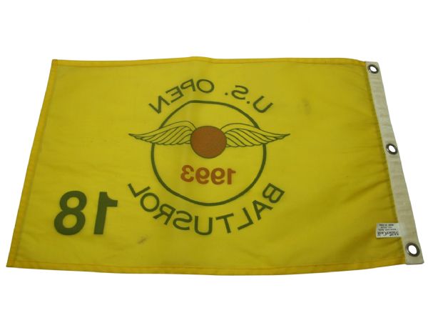 1993 US Open Baltusrol Yellow Screen Flag-Miller Golf Hang Tag-Seldom Seen