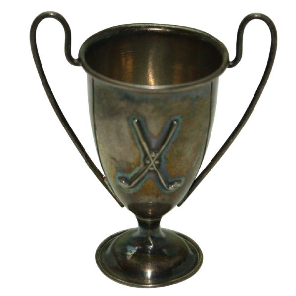 Sterling Silver Golf Presentation Cup with Crossed Clubs - 1877-1902