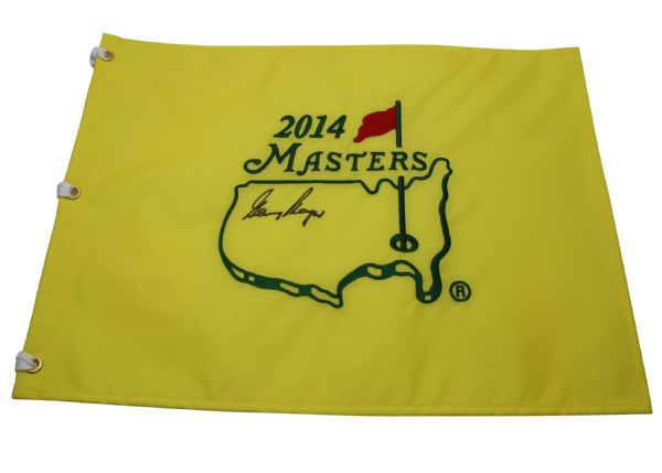 Gary Player Signed 2014 Masters Embroidered Flag JSA COA