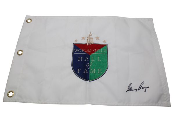 Gary Player Signed Embroidered Hall of Fame Flag - Undated JSA COA