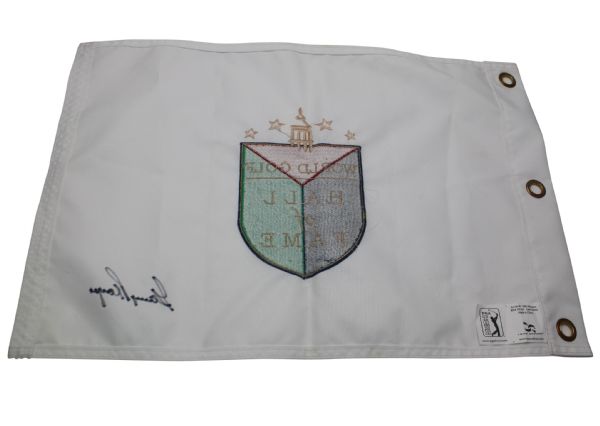 Gary Player Signed Embroidered Hall of Fame Flag - Undated JSA COA